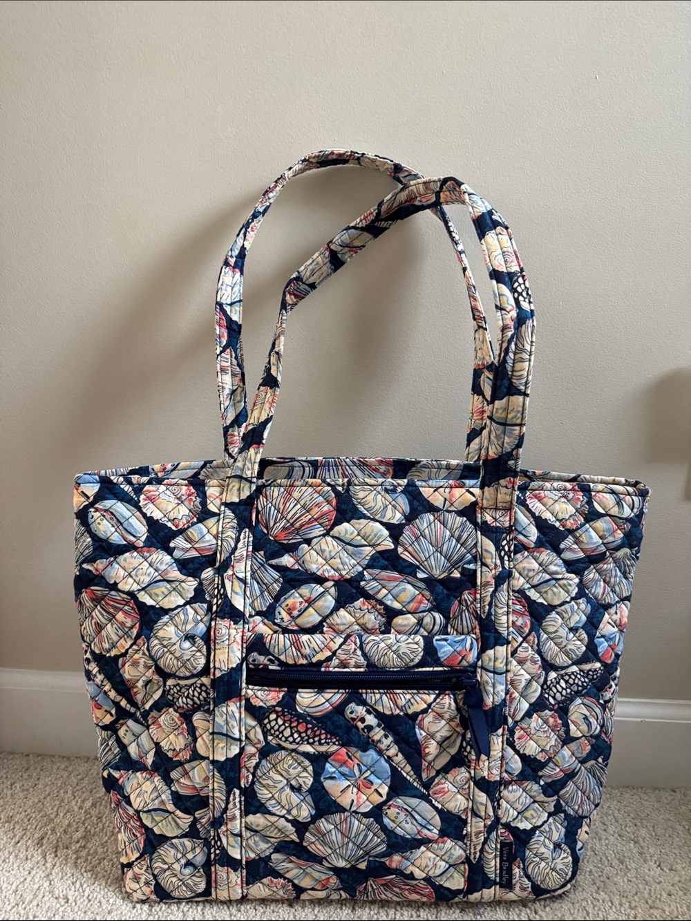 Vera Bradley morning shells cotton Vera  tote - NWT